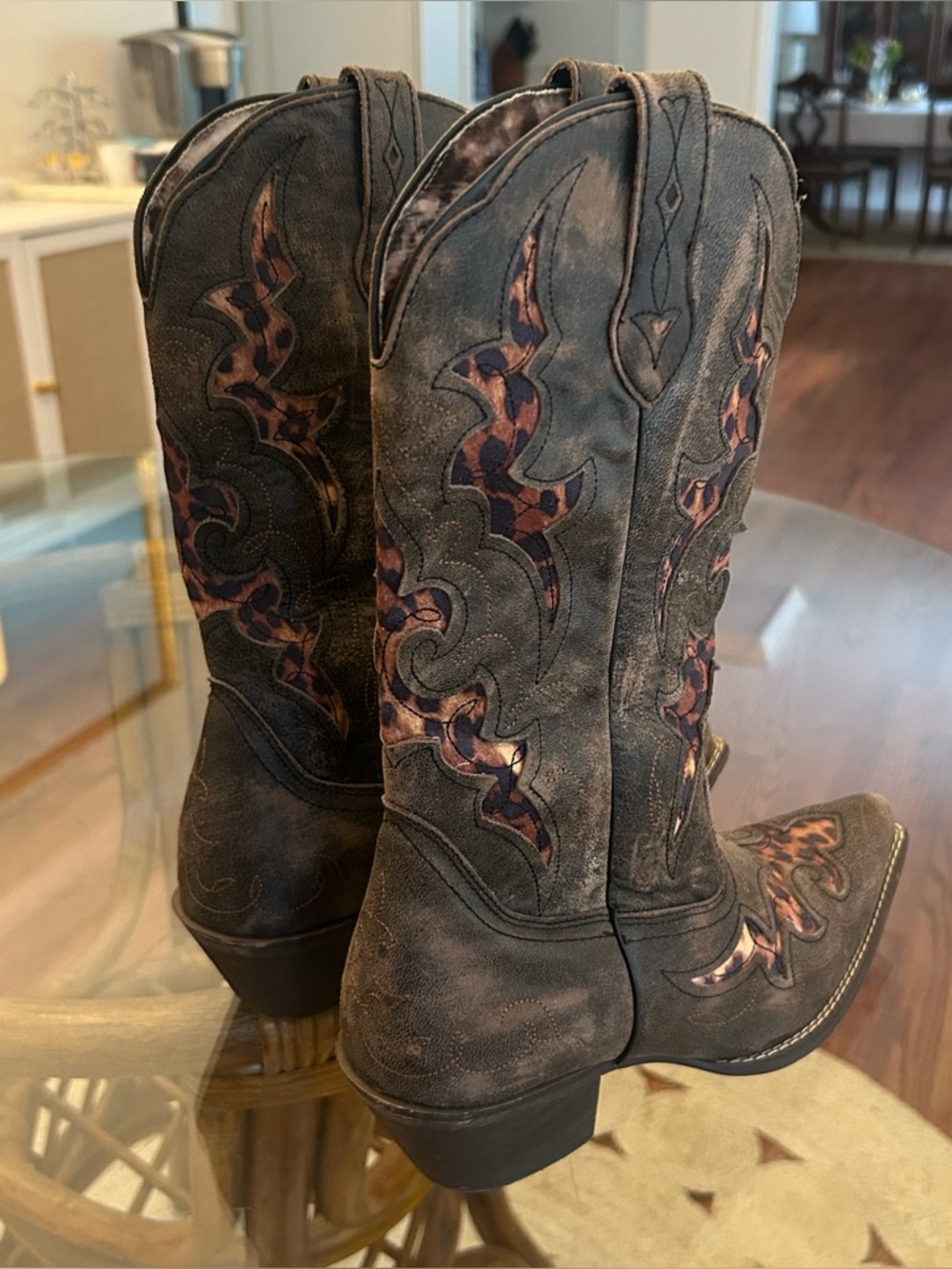 Laredo cheetah leather cowgirl boots size 8 - Picture 6 of 6